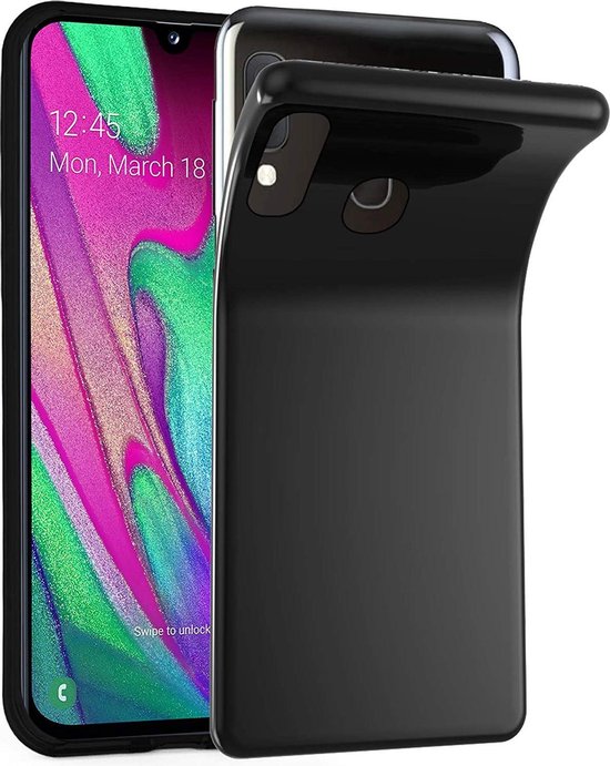 Samsung Galaxy A40 Hoesjes – Siliconen Backcover – Flexibel – Schokbestendig – Zwart-Ilumina Benelux