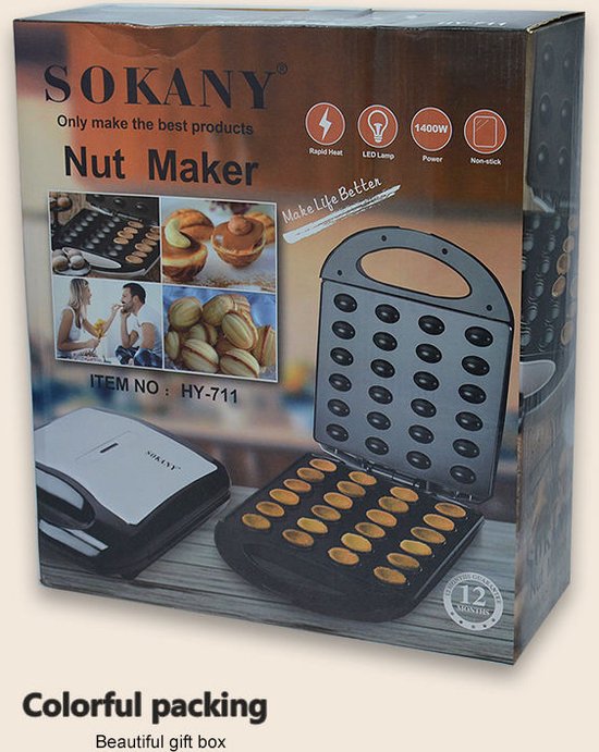 Poffertjesmaker – Elektrische Cake Pop Maker – 24 Stuks per Bakbeurt – Antiaanbaklaag – 1400W – Dubbelzijdige Verwarming-Pan-Ilumina Benelux
