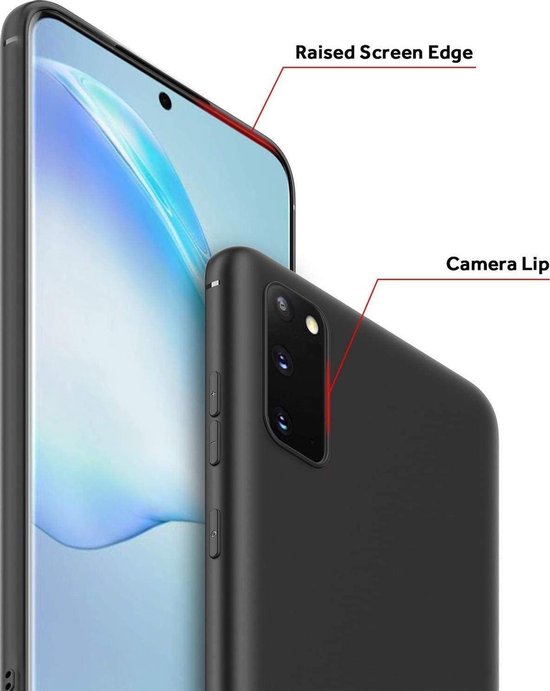 Flexibele achterkant Silicone hoesje zwart Geschikt voor: Samsung Galaxy S20 Plus