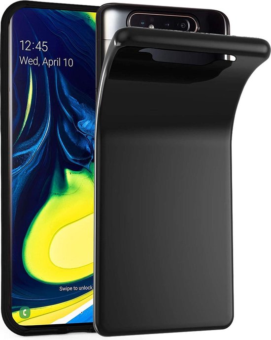 Samsung Galaxy A80 Hoesjes – Siliconen Backcover – Flexibel – Schokbestendig – Zwart-Ilumina Benelux