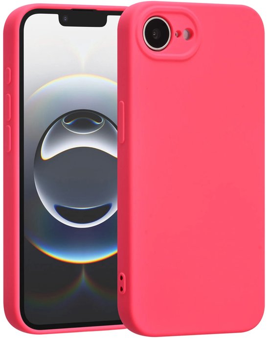 iPhone 16E Hoesjes – Liquid Siliconen Backcover – Soft Touch – Schokbestendig – Felroze-Ilumina Benelux
