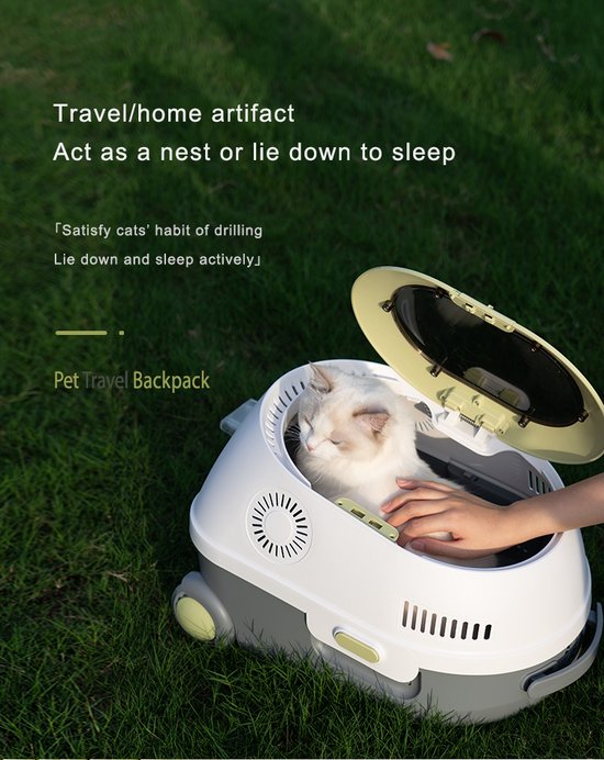 Dieren transporttas – Rugzak draagtas met zwenkwielen – Reistas voor hond en kat – Comfortabel dragen – Zwart-Ilumina Benelux