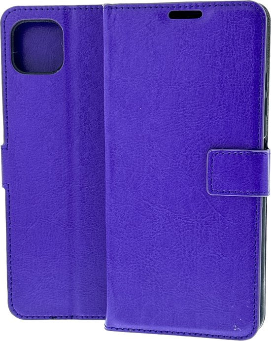 Samsung Galaxy A04 Hoesjes – Portemonnee Hoes – 2 Pack Screenprotector – Pasjeshouder – Paars-Ilumina Benelux