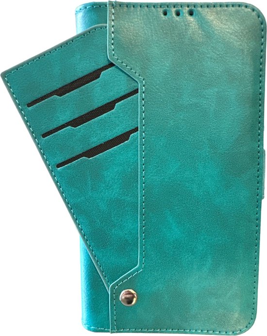 Multi Storage Wallet Hoesje Geschikt voor Samsung Galaxy A35 - met 9 Pasjesvakken - Groen