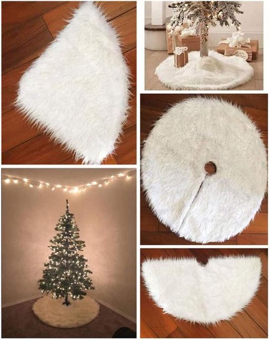 Kerstboomkleed 120 cm – Kerstboomrok Groot – Zacht Kleed voor Onder de Kerstboom – Wit-Kerstboomrok-Ilumina Benelux