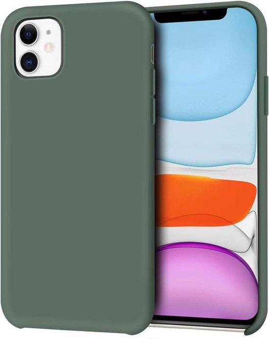 iPhone 12 Pro Hoesjes – Siliconen Liquid Backcover – Soft Touch – Pine Groen-Ilumina Benelux
