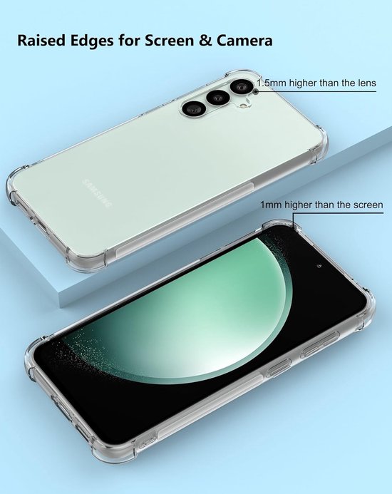 Samsung Galaxy S23 FE Hoesjes – Anti-shock Siliconen Backcover – Transparant – Inclusief 3x Screenprotector-Ilumina Benelux