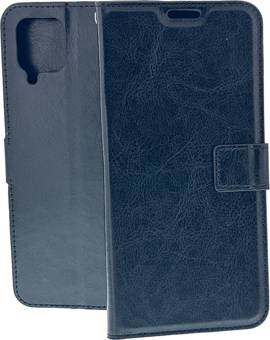 Samsung Galaxy A12 Hoesjes – Portemonnee Book Case – Pasjeshouder – Magneetsluiting – Zwart-Ilumina Benelux