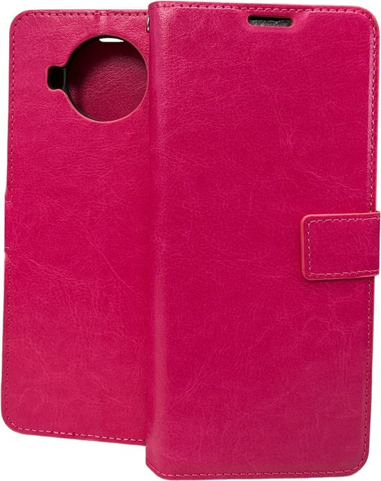 Nokia 8.3 Hoesjes – Portemonnee Bookcase – Pasjeshouder – Magneetsluiting – Roze-Ilumina Benelux