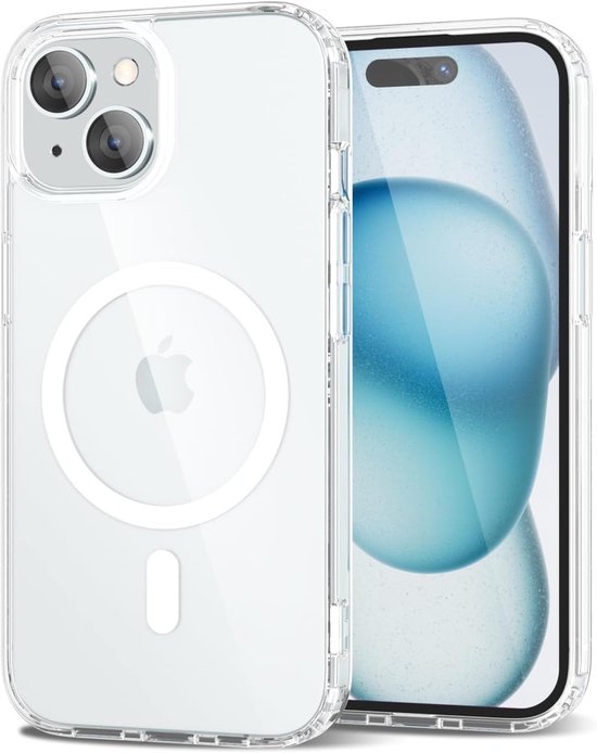 iPhone 15 Plus Hoesjes – Transparante Backcover – MagSafe Compatibel – Schokbestendig – Helder Transparant-Ilumina Benelux