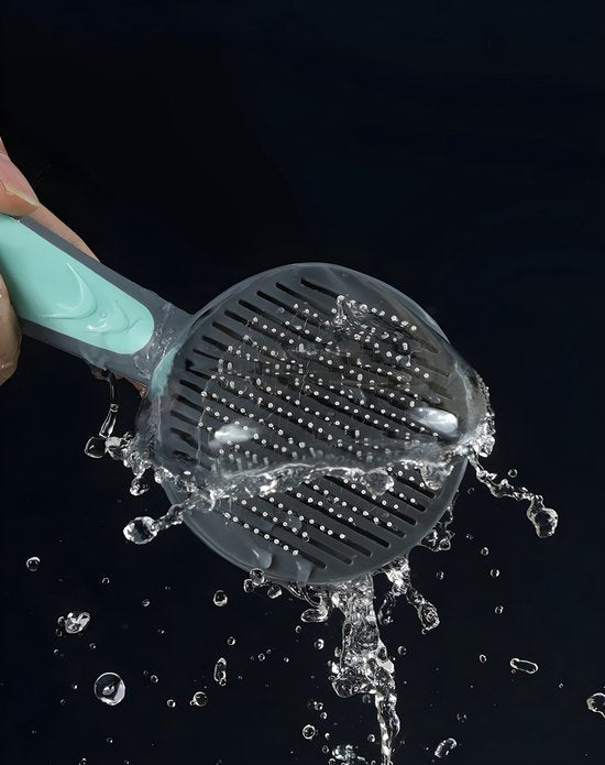 Kattenborstel – Zelfreinigende kattenkam – Massageborstel – 19,3 cm – Grijs