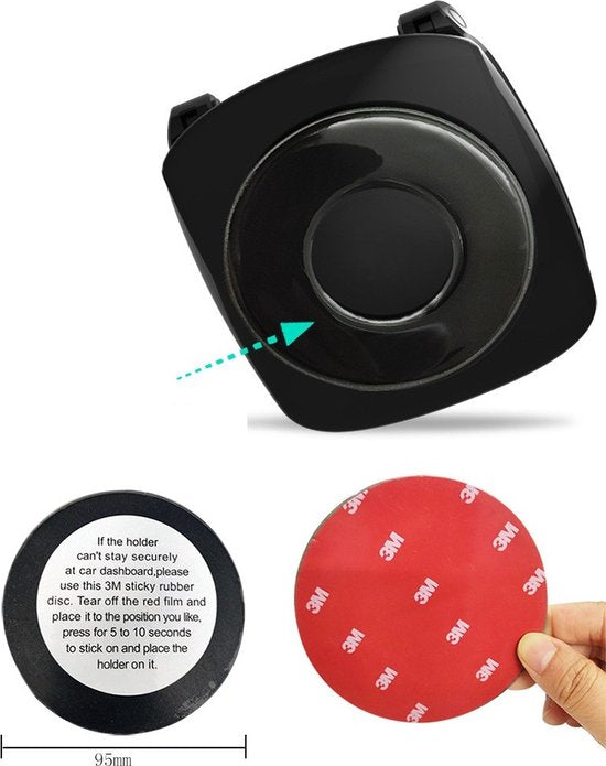 Telefoonhouder auto – Dashboard anti-slip sticky pad – Plakfunctie – Smartphone & muntenhouder – Zwart-Ilumina Benelux