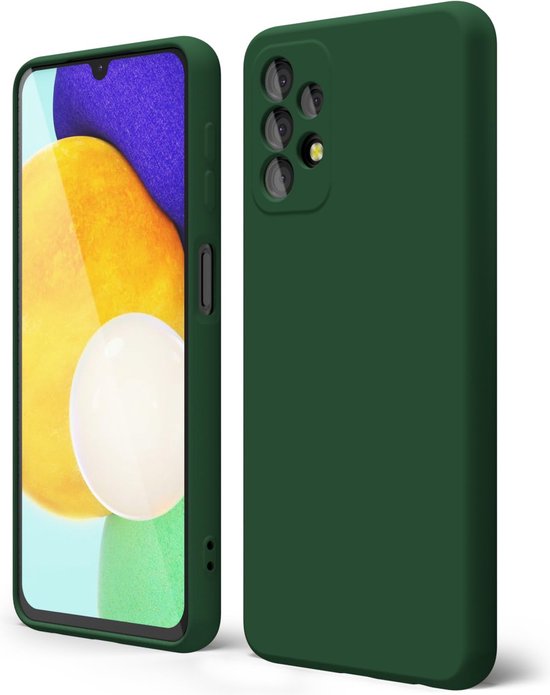 Samsung Galaxy A32 5G Hoesjes – Liquid Siliconen Backcover – Soft Touch – Flexibel – Groen-Ilumina Benelux