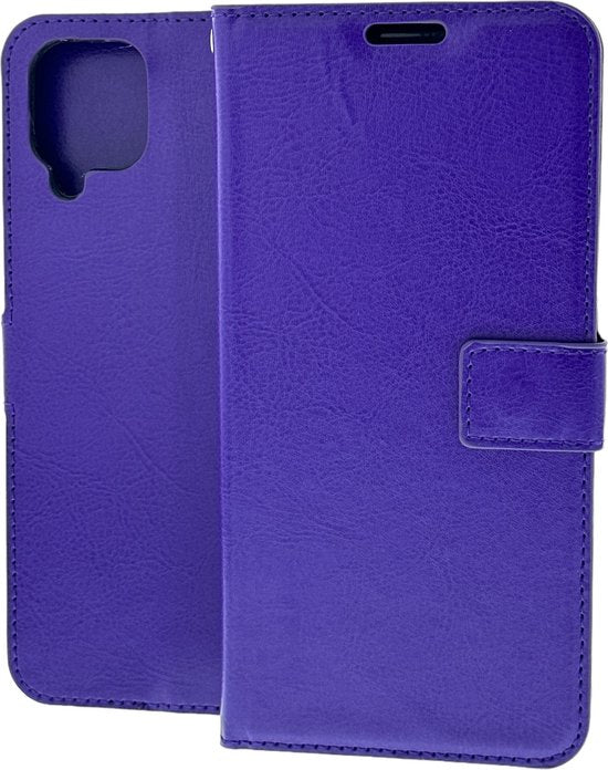 Samsung Galaxy A12 Hoesjes – Portemonnee Hoes – 2 Pack Screenprotector – Paars-Ilumina Benelux