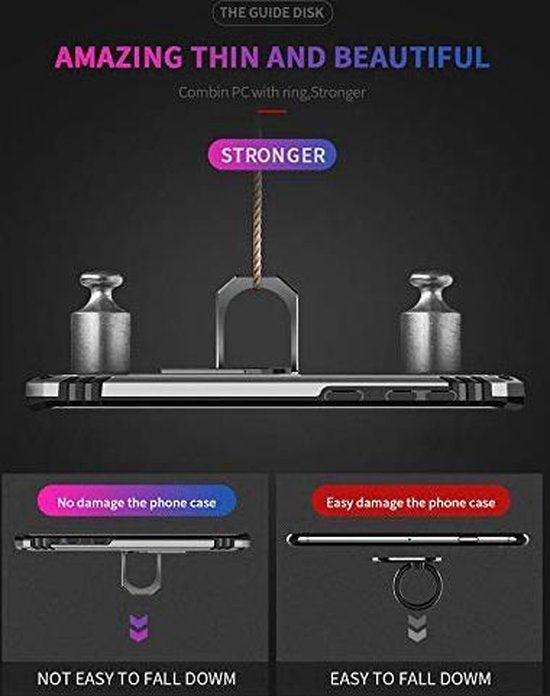 Samsung Galaxy S10 Hoesjes – Anti-Shock Hybride Ring Armor Backcover – Schokbestendig – Roségoud-Ilumina Benelux