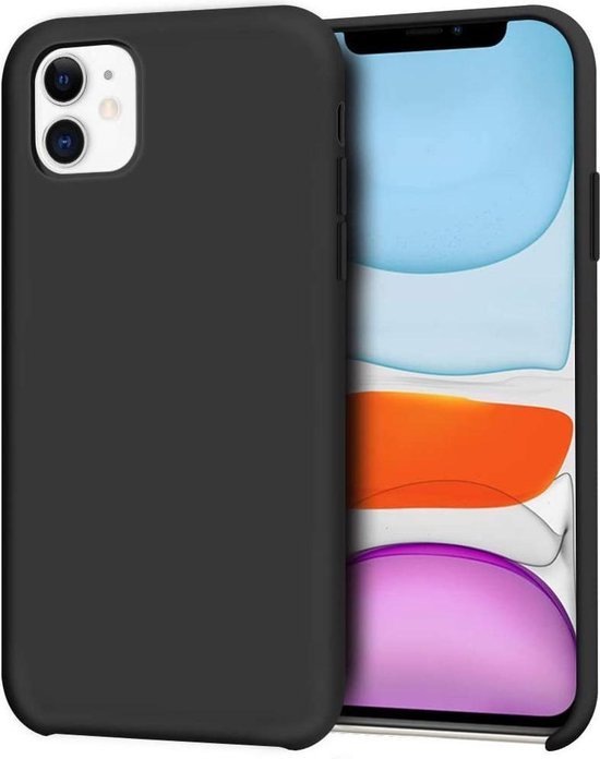 iPhone 11 Pro Max Hoesjes – Siliconen Backcover – Tempered Glass Screenprotector – Schokbestendig – Zwart-Ilumina Benelux