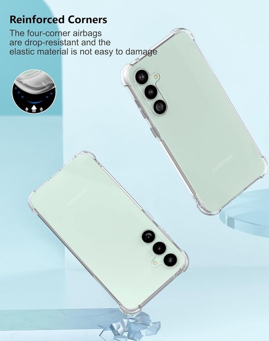 Samsung Galaxy S23 Plus Hoesjes – Siliconen Backcover – Schokbestendig Anti-Shock – 3x Screenprotector Gehard Glas – Transparant-Ilumina Benelux