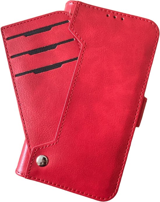 Samsung Galaxy A04 Hoesjes – Portemonnee Hoes – 9 Pasjesvakken – Multi Storage Wallet – Rood-Ilumina Benelux