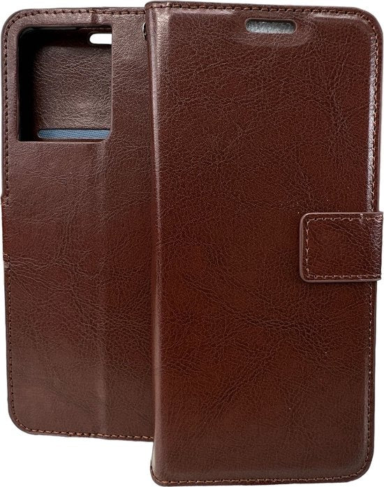 Oppo Reno 8 5G Hoesjes – Portemonnee Book Case – Pasjeshouder – Magneetsluiting – Bruin-Ilumina Benelux