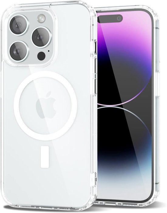 iPhone 14 Pro Hoesjes – Transparante Backcover – MagSafe Compatibel – Schokbestendig – Helder Transparant-Ilumina Benelux