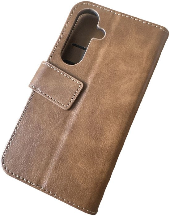 Samsung Galaxy A34 Hoesjes – Portemonnee Hoes – 9 Pasjesvakken – Multi Storage Wallet – Bruin-Ilumina Benelux