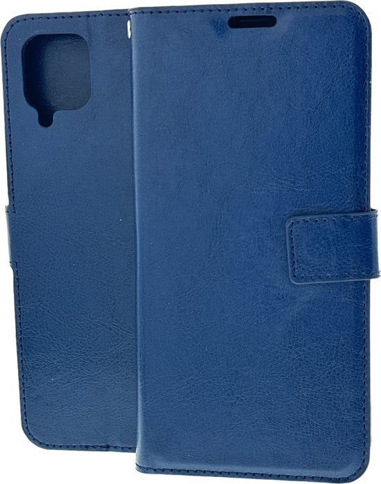 Samsung Galaxy A12 Hoesjes – Portemonnee Hoes – 2 Pack Screenprotector – Pasjeshouder – Blauw-Ilumina Benelux