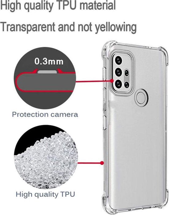 Motorola Moto G10/G20/G30 Hoesjes – Siliconen Backcover – Schokbestendig – Transparant + Screenprotector-Ilumina Benelux