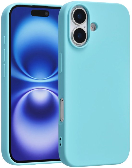 iPhone 17 Hoesjes – Liquid Siliconen Backcover – Soft Touch – Schokbestendig – Koraalblauw-Ilumina Benelux