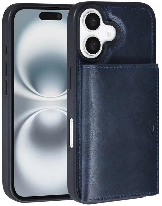 iPhone 16 Hoesjes – Backcover – Afneembare Pasjeshouder – Blauw-Ilumina Benelux