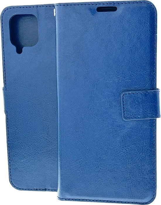 Samsung Galaxy A12 Hoesjes – Portemonnee Hoes – Pasjeshouder – 2x Gehard Glas Screenprotector – Blauw-Ilumina Benelux