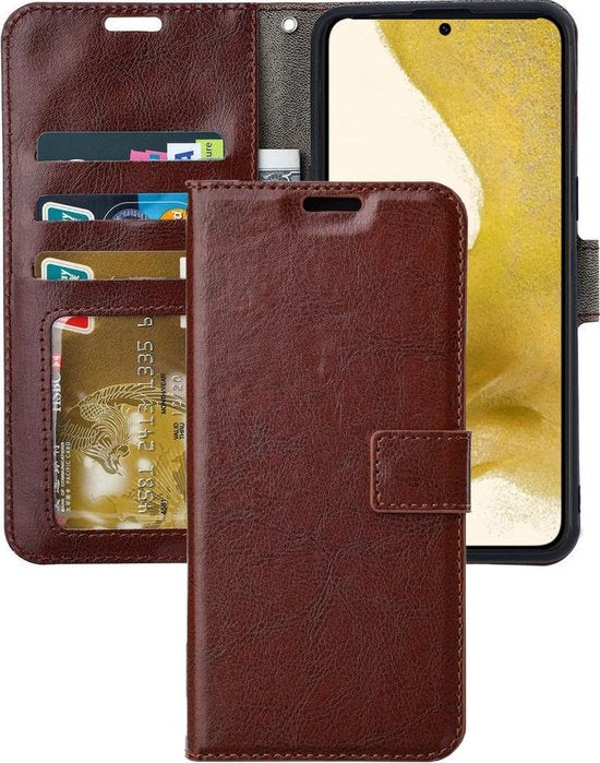 Samsung Galaxy S22+ Hoesjes – Portemonnee Book Case – Pasjeshouder – Magneetsluiting – Bruin-Ilumina Benelux