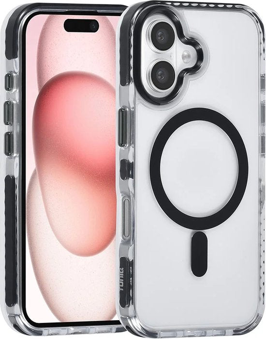 iPhone 16 Plus Hoesjes – MagSafe Backcover – Hoes met Koord – Zwart-Ilumina Benelux