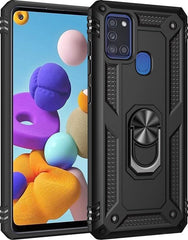 Samsung Galaxy M21 Hoesjes – Anti-Shock Hybride Ring Armor Backcover – Schokbestendig – Zwart