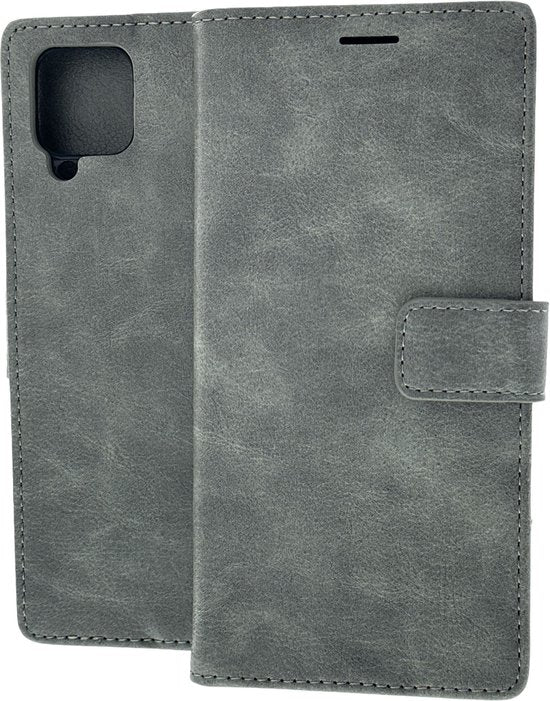 Samsung Galaxy A42 5G Hoesjes – Bookcase Portemonnee Hoes – Pasjeshouder – Magneetsluiting – Grijs-Ilumina Benelux