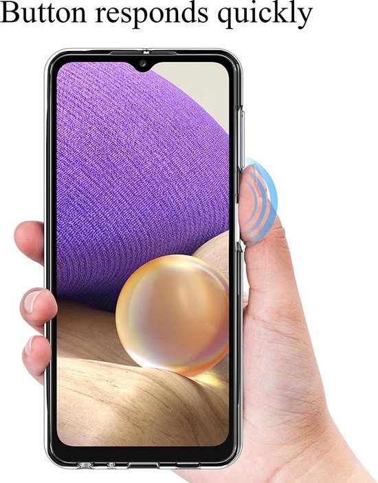 Samsung Galaxy A32 4G Hoesjes – Transparante Siliconen Backcover – Inclusief 2x Screenprotector Gehard Glas – Anti-Kras-Ilumina Benelux