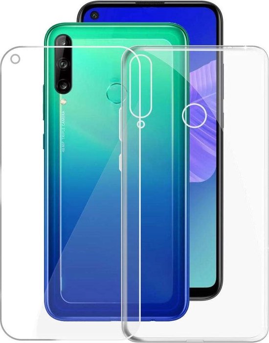 Huawei P40 Lite Hoesjes – TPU Siliconen Backcover – Inclusief 2x Gehard Glas Screenprotector – Transparant-Ilumina Benelux