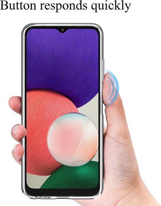 Samsung Galaxy A22 4G Hoesjes – Transparante Siliconen Backcover – 2 Pack Screenprotector Gehard Glas – Anti Kras-Ilumina Benelux