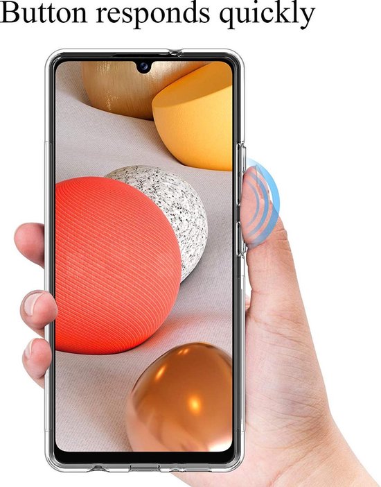 Samsung Galaxy A42 5G Hoesjes – Transparante Siliconen Backcover – Inclusief 2x Screenprotector Gehard Glas – Anti-kras-Ilumina Benelux