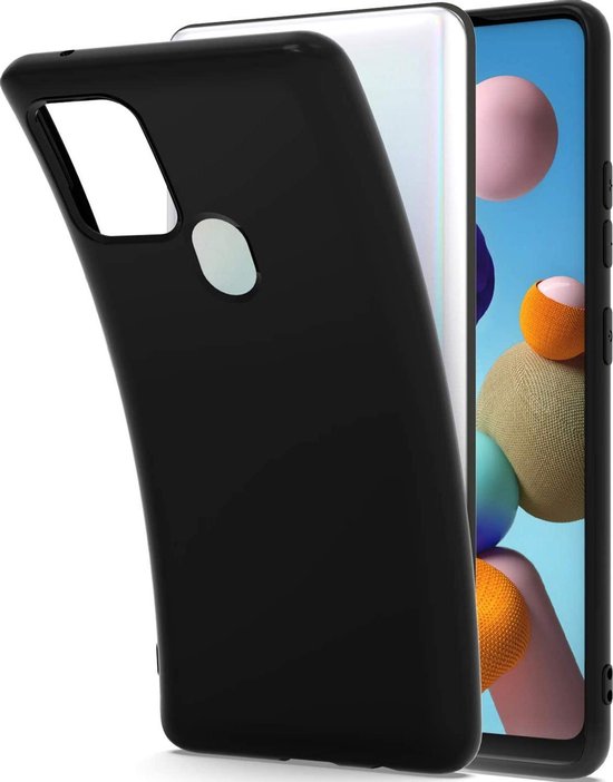 Samsung Galaxy A21S Hoesjes – Siliconen Backcover – Flexibel – Schokbestendig – Zwart-Ilumina Benelux