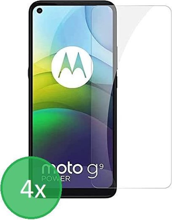 Screenprotector – Geschikt voor Motorola Moto G9 Power – Gehard Glas 9H – Anti-kras – 4-Pack – Transparant