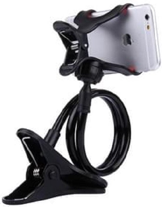 Telefoonhouder – Flexibele lange arm – Bureau/bed/auto mount – Geschikt voor iPhone & Samsung – Zwart-Ilumina Benelux