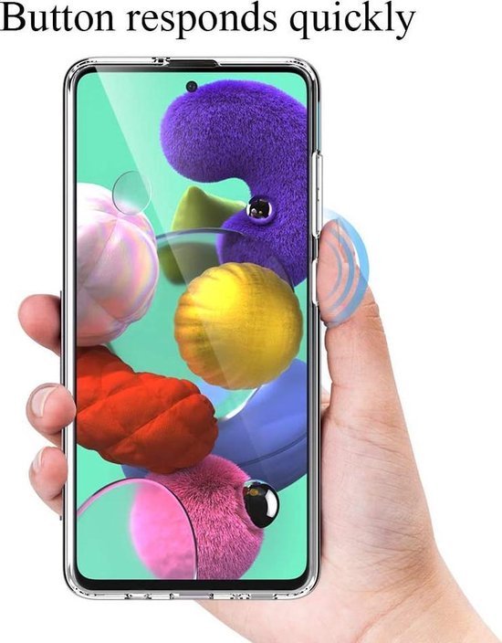 Samsung Galaxy A51 Hoesjes – Transparante Siliconen Backcover – Inclusief 2x Gehard Glas Screenprotector – Anti Kras-Ilumina Benelux