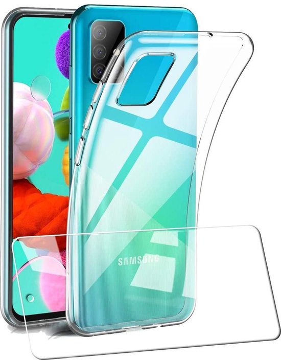 Samsung Galaxy A71 Hoesjes – Transparante TPU Siliconen Backcover – Inclusief 2x Gehard Glas Screenprotector – Anti-kras-Ilumina Benelux