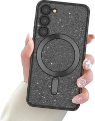 Samsung Galaxy S22 Hoesjes – Glitter Sequin Backcover – MagSafe Compatibel – Zachte TPU Case – Zwart