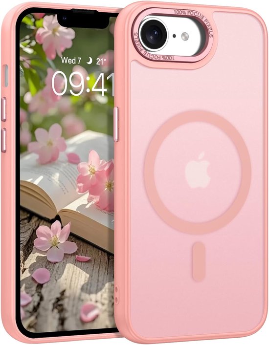 iPhone 16E Hoesjes – Matte Backcover – MagSafe Compatibel – Schokbestendig – Roze-Ilumina Benelux