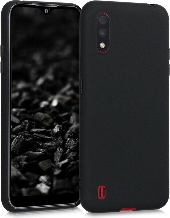 Samsung Galaxy A01 Hoesjes – Siliconen Backcover – Soft Touch – Schokbestendig – Zwart-Ilumina Benelux
