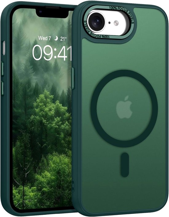 iPhone 16E Hoesjes – Matte Backcover MagSafe Compatibel – Schokbestendig – Groen-Ilumina Benelux