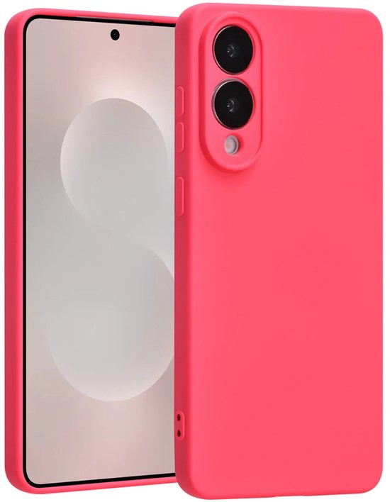 Samsung Galaxy S25 Edge Hoesjes – Liquid Siliconen Backcover – Schokbestendig – Soft Touch – Felroze-Ilumina Benelux