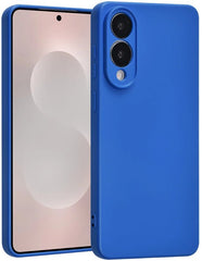 Shockproof Backcover - Liquid Silicone Soft Hoesje - Geschikt voor: Samsung Galaxy S25 Edge - DiepBlauw