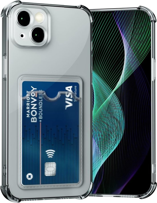 iPhone 14 Hoesjes – TPU Backcover – Schokbestendig – Pasjeshouder – Grijs-Ilumina Benelux